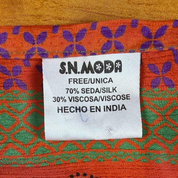 S.N.MODA Reversible 70% silk wrap skirt with tie one size - Picture 4 of 17